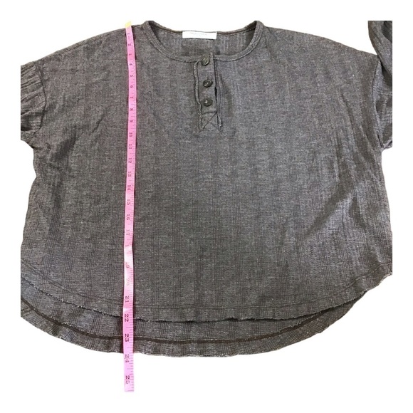 PROJECT Social T Women’s 3 Button Thermal Ribbed Henley Shirt Size Small - Picture 9 of 9